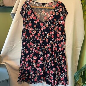 Torrid Floral Print Challis Skater Dress size 3